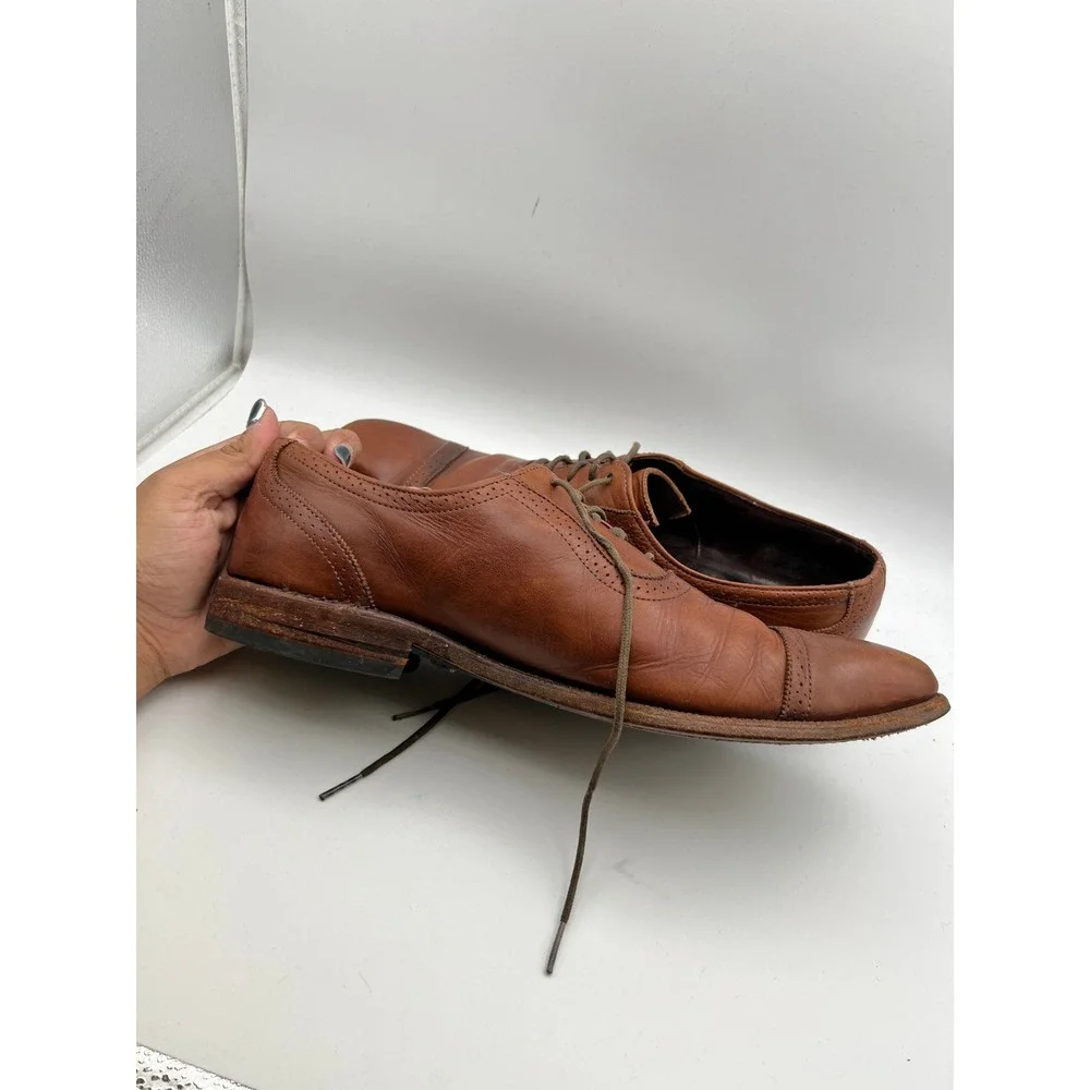Allen Edmonds Rutledge Brown Leather Cap Toe Oxford Dress Shoes Mens 11 Brogue
